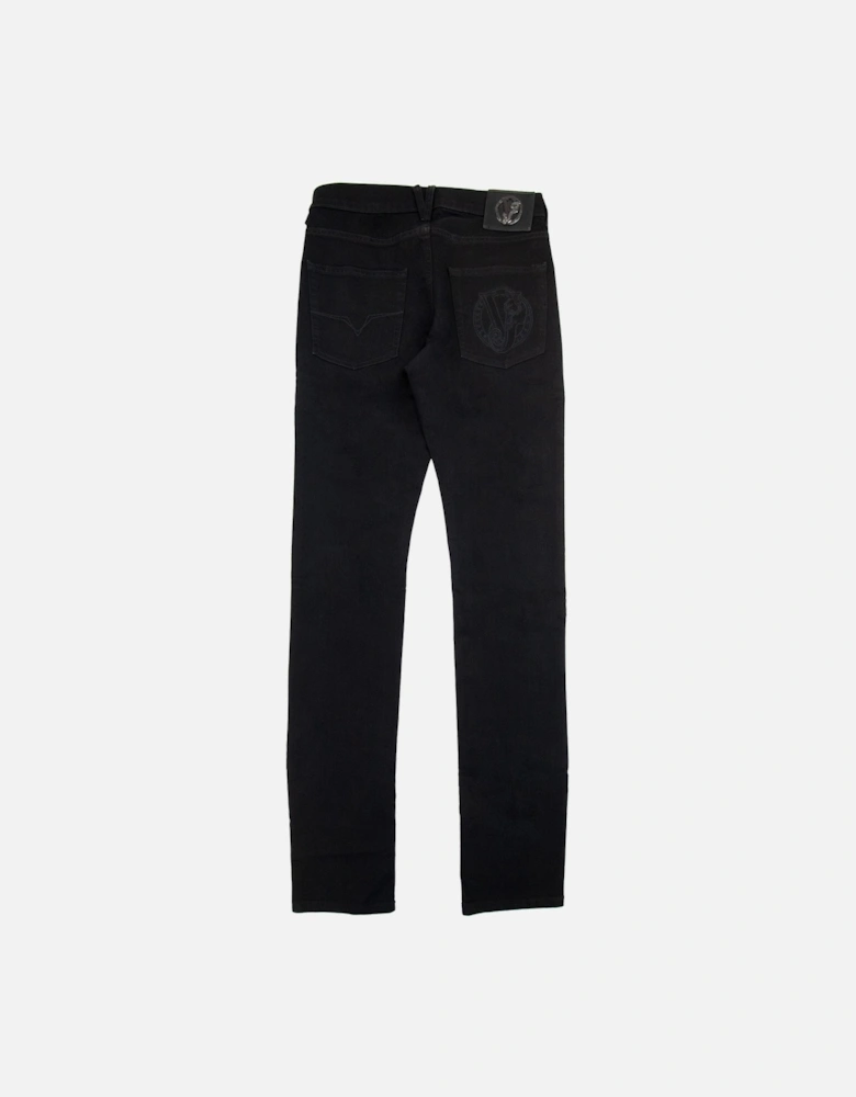 Jeans Slim Fit Round Logo Jean Black