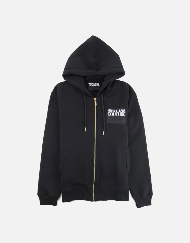 Jeans Couture Logo Zip Up Hoodie Black