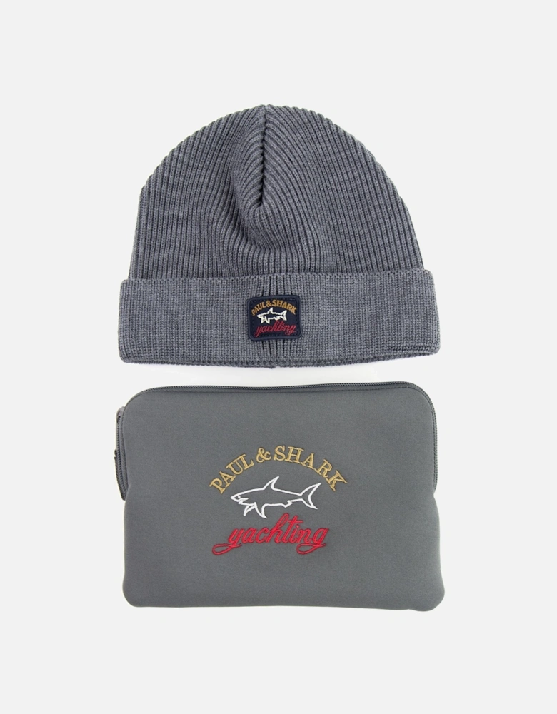 Paul And Shark Thin Ribbed Wool Hat Grey 664
