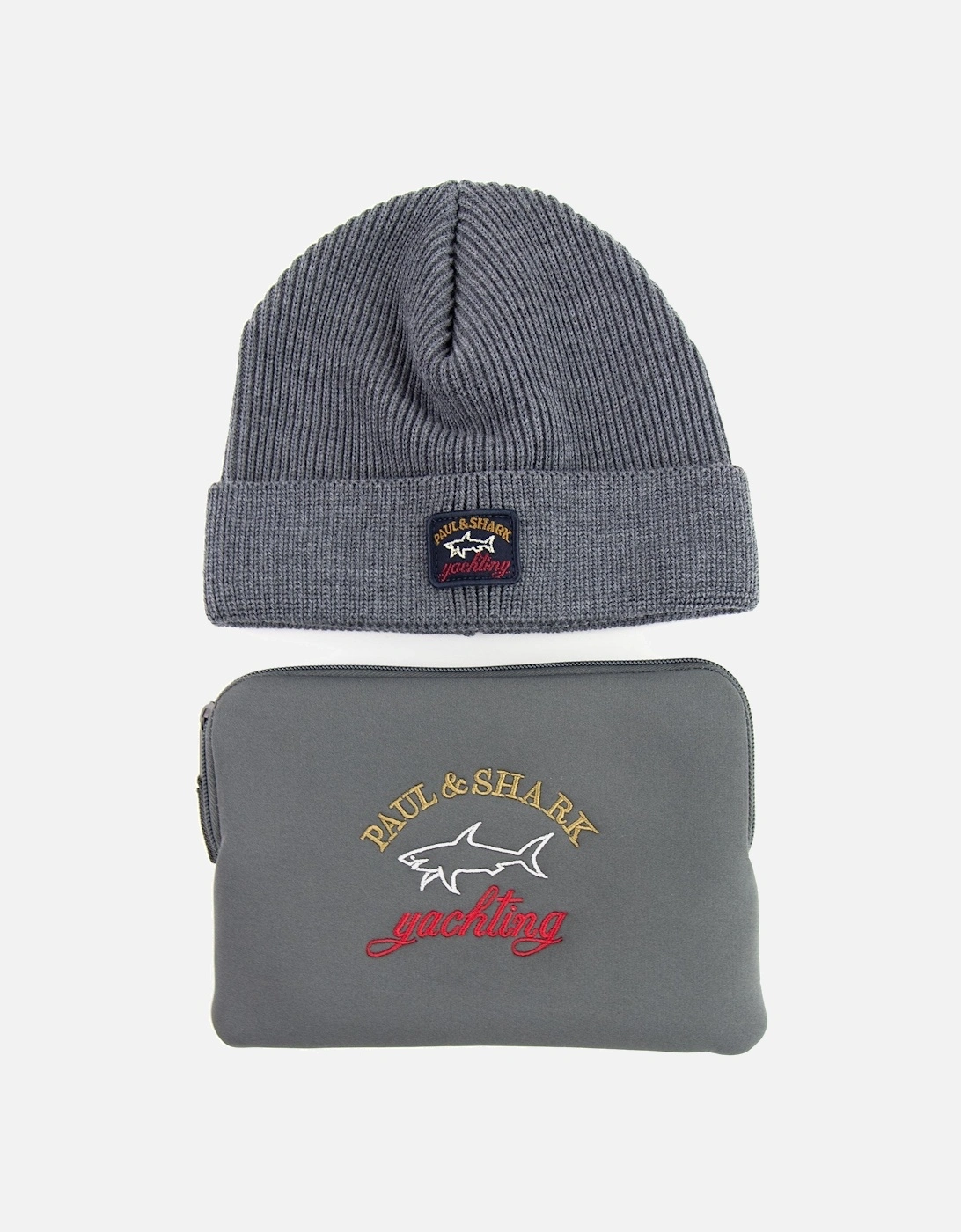 Paul And Shark Thin Ribbed Wool Hat Grey 664