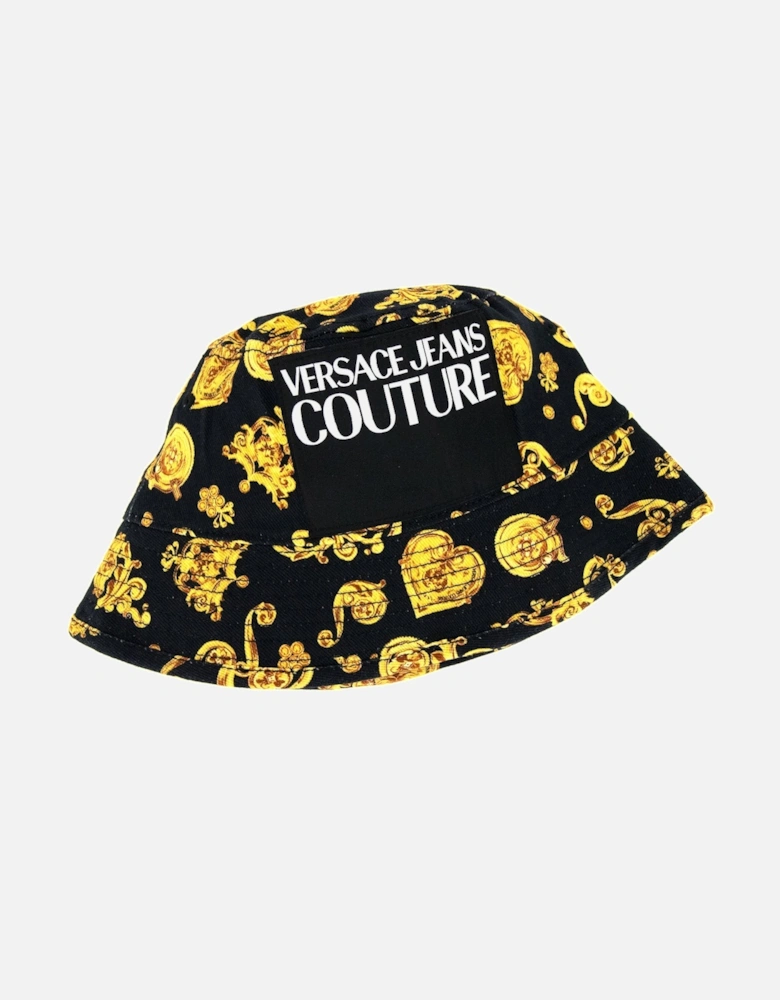 Jeans Couture Flag Logo Print Bucket Hat Black 899
