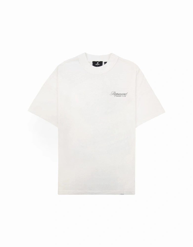Owners Club Script T Shirt Flat White