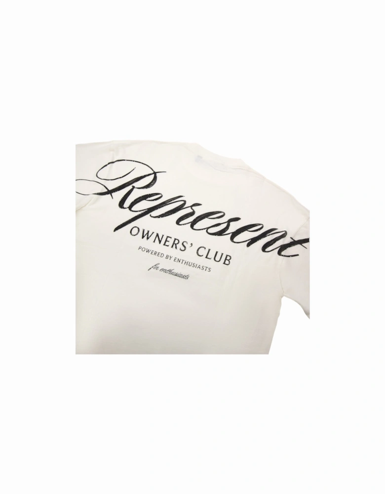 Owners Club Script T Shirt Flat White