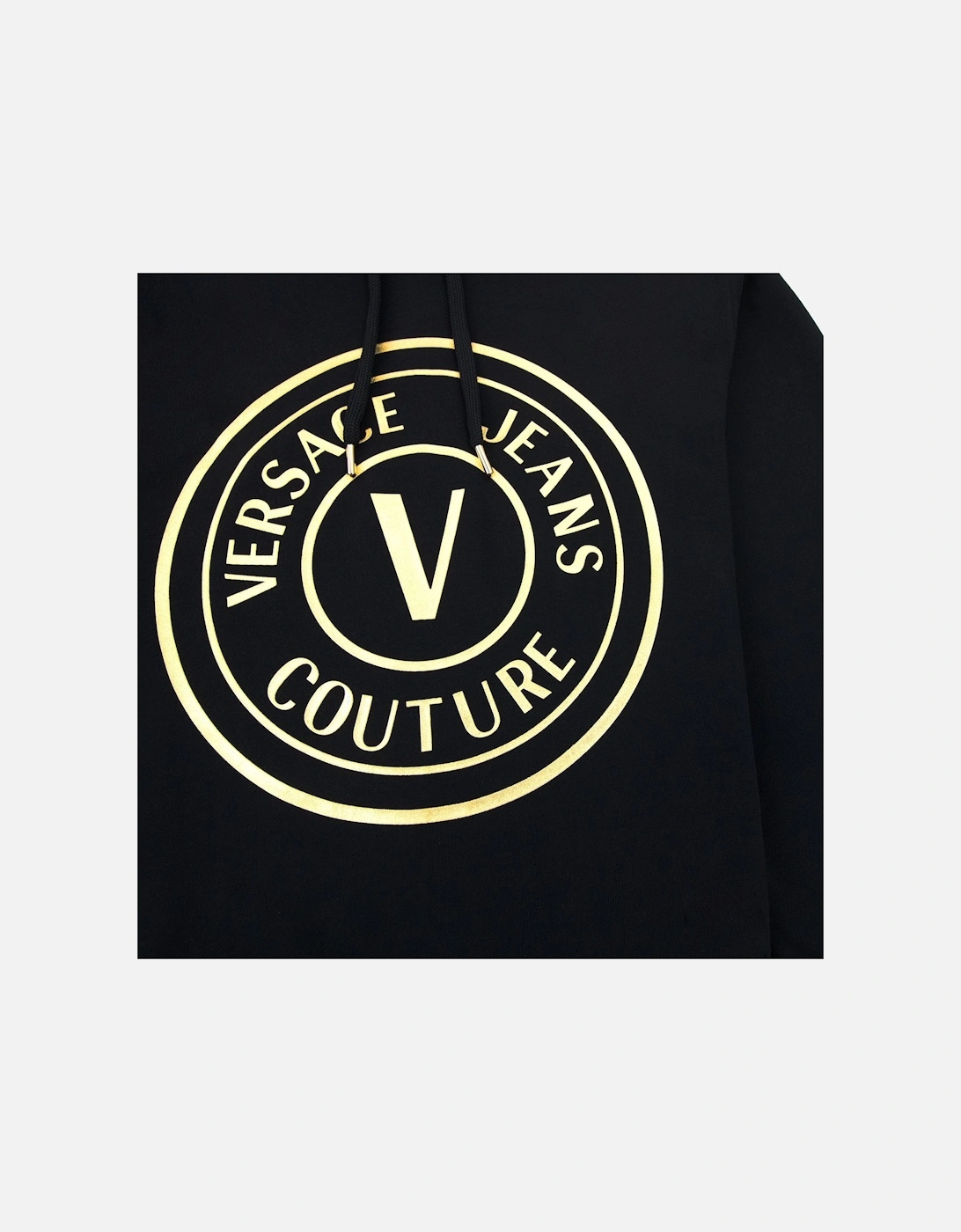 Jeans Couture Vemblem Logo Hoodied Sweatshirt Black/gold