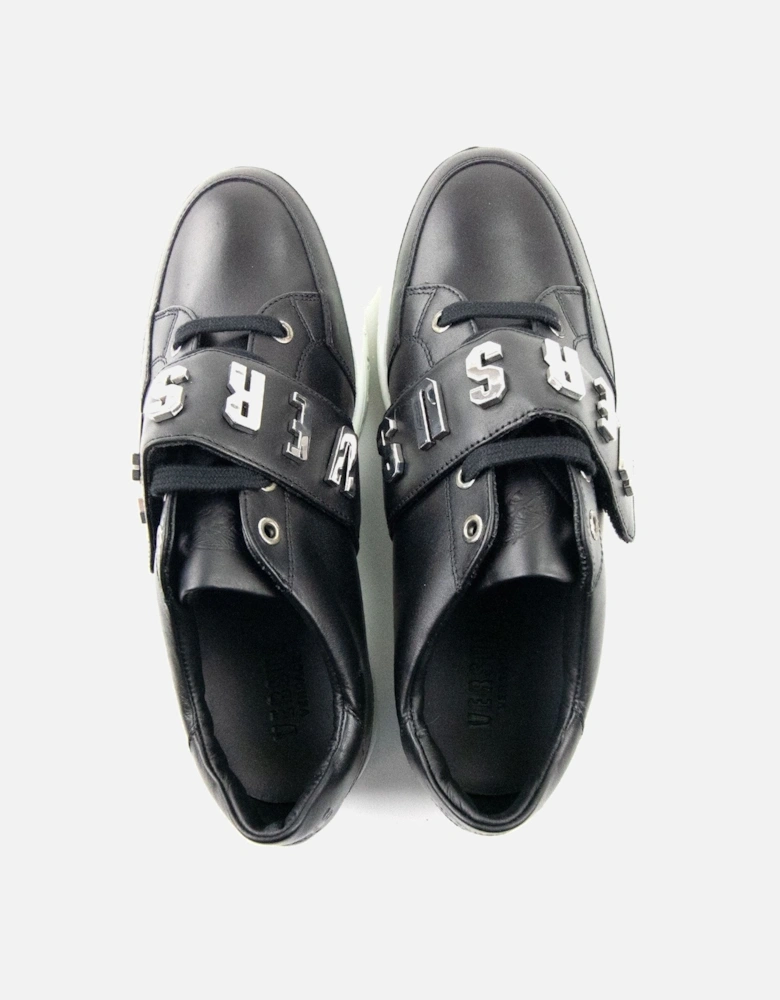 Versace Versus Metal Logo Band Low Top Sneakers Black/nickel