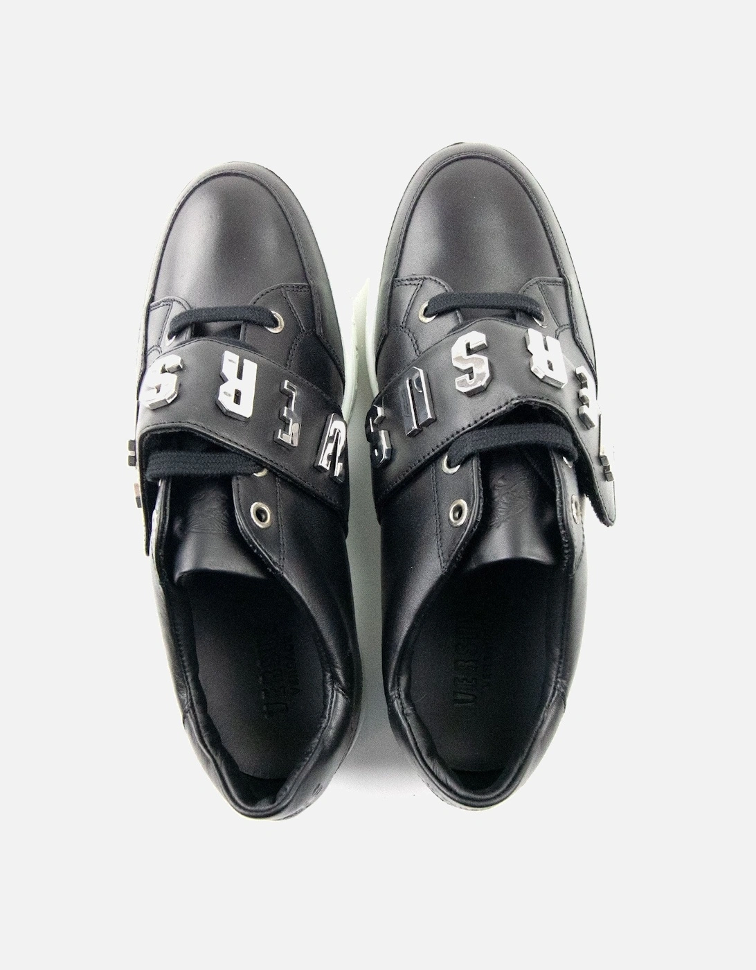 Versace Versus Metal Logo Band Low Top Sneakers Black/nickel