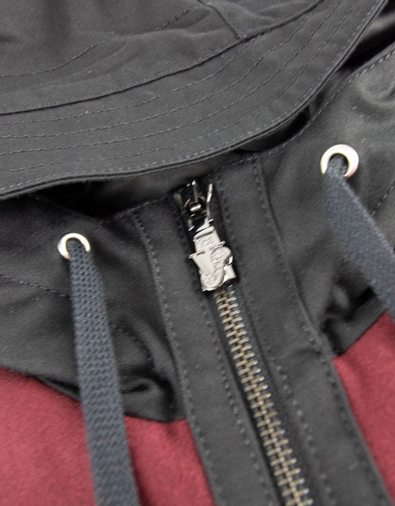 Jeans Panno Compact Hoodied Jacket Black/burg