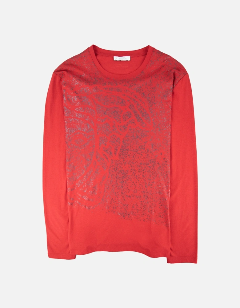 Faded Metallic Medusa Top Red