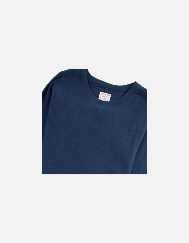 Terry L/s Small Logo Crew Neck Sweat Midnight Blue