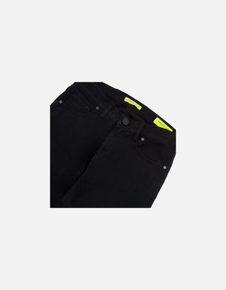 Jeans Embroidered Logo Slim Fit Jean Black