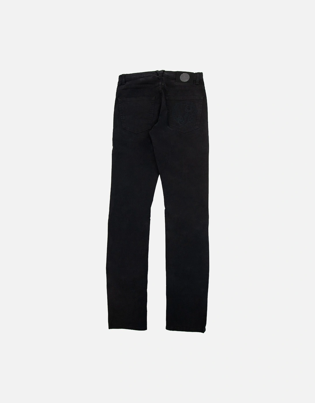 Jeans Embroidered Logo Slim Fit Jean Black