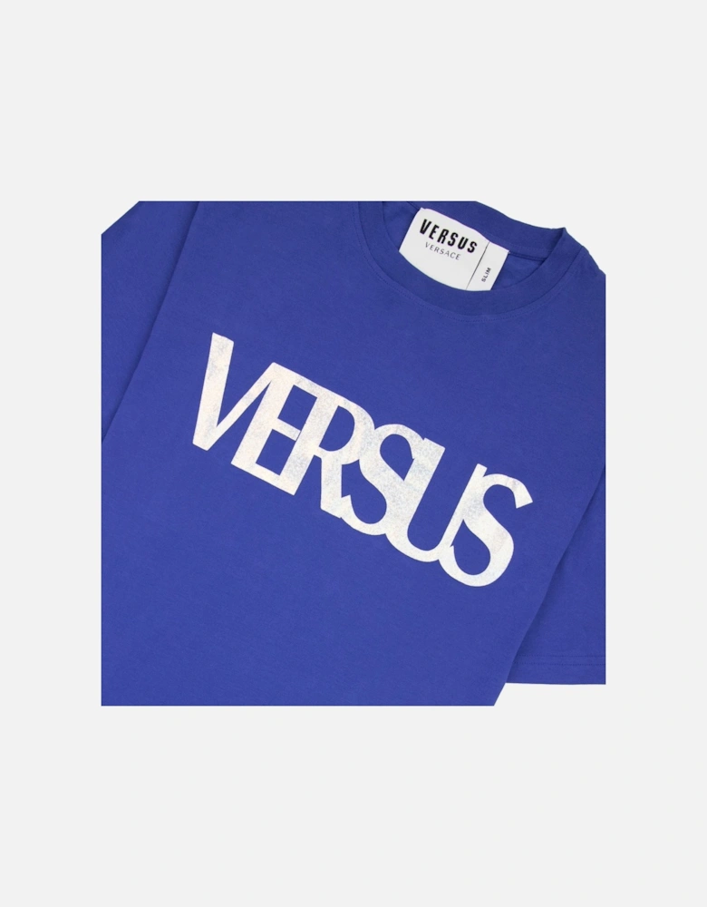 Versace Versus Logo Printed T Shirt Royal Blue