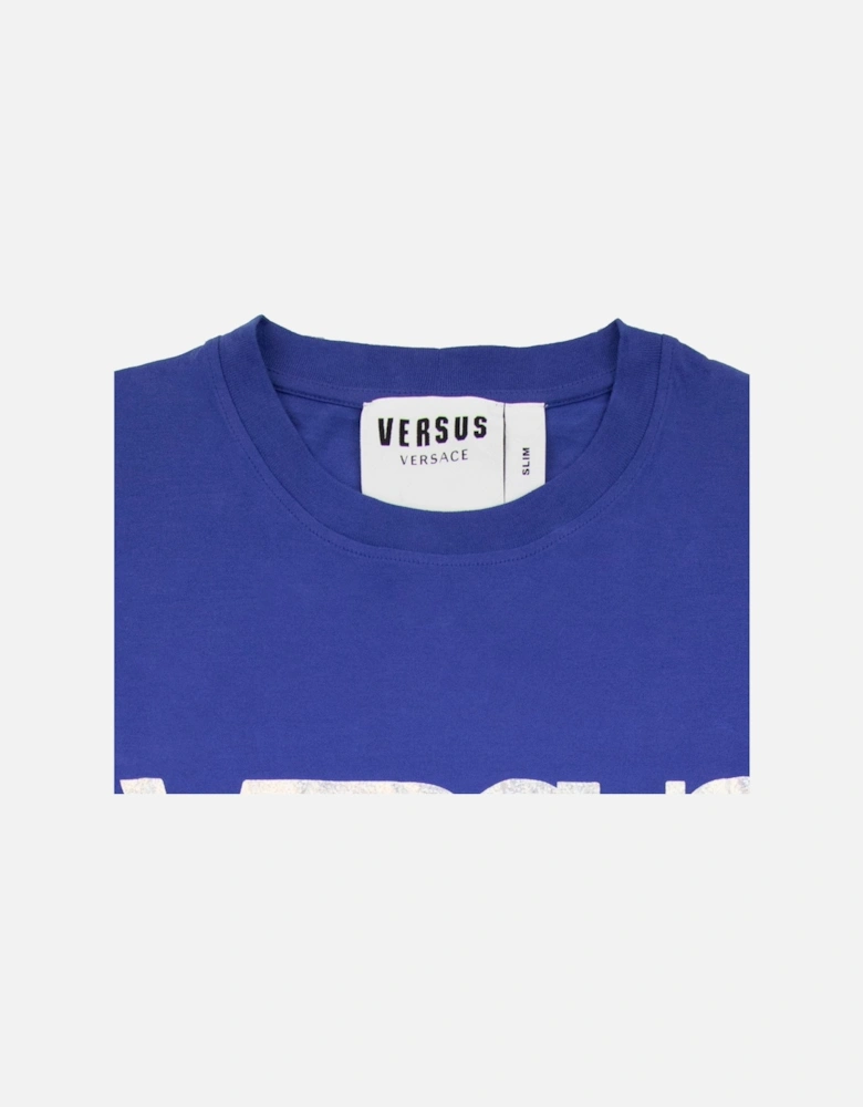 Versace Versus Logo Printed T Shirt Royal Blue