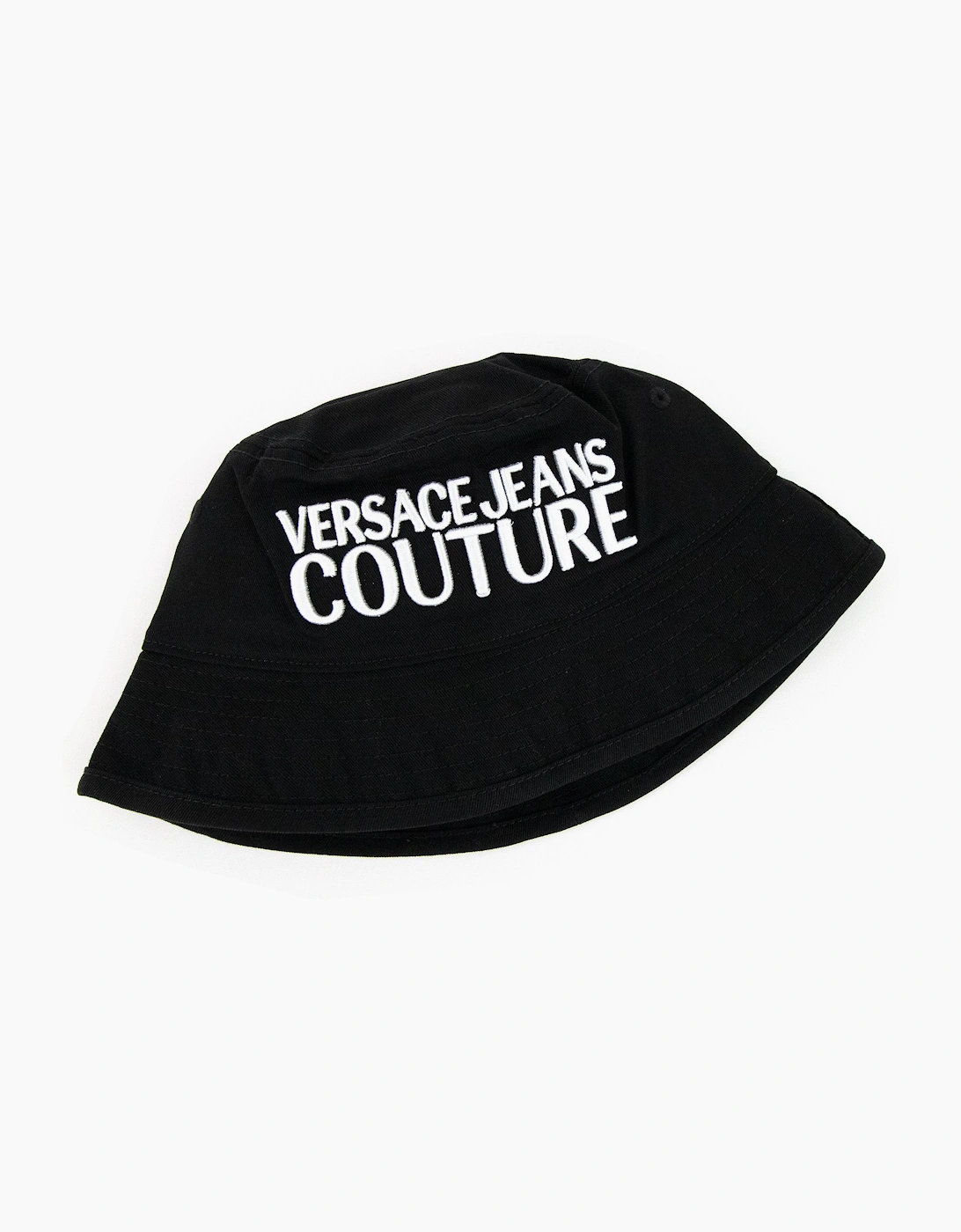 Versace Men's Black Jeans Couture Logo Embroidered Fisherman Hat 899 - : M