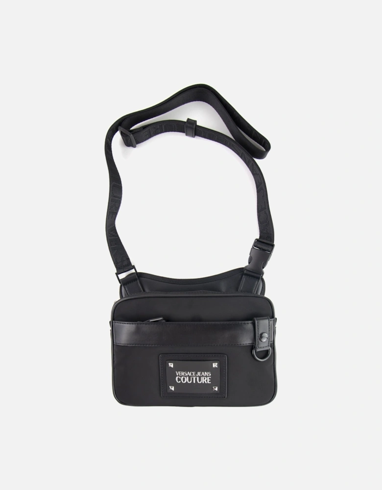 Jeans Couture Motif Logo Crossbody Bag Black