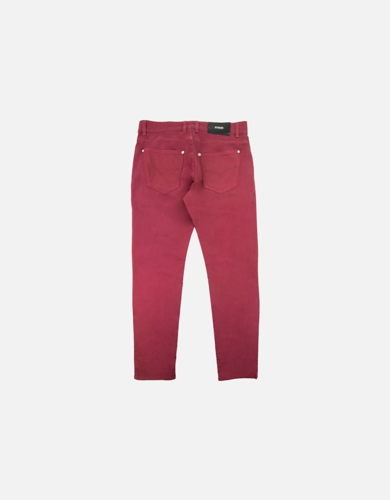 versace versus Rosso Five Pocket Jeans Burgundy