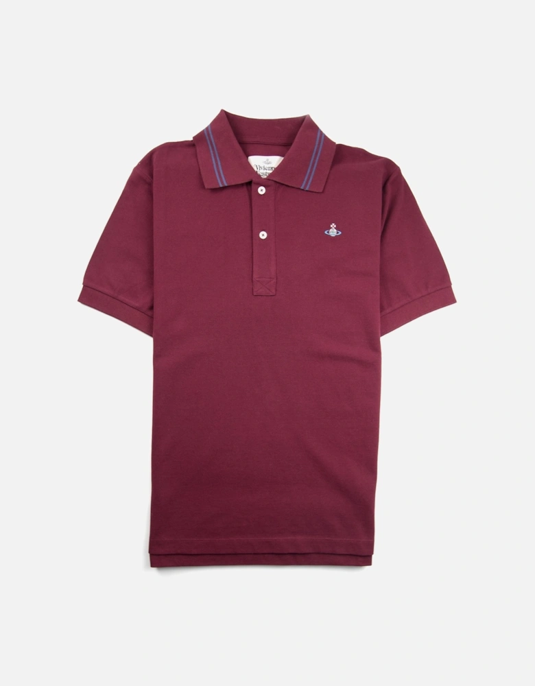Orb Logo Twin Tipped Polo Shirt Purple