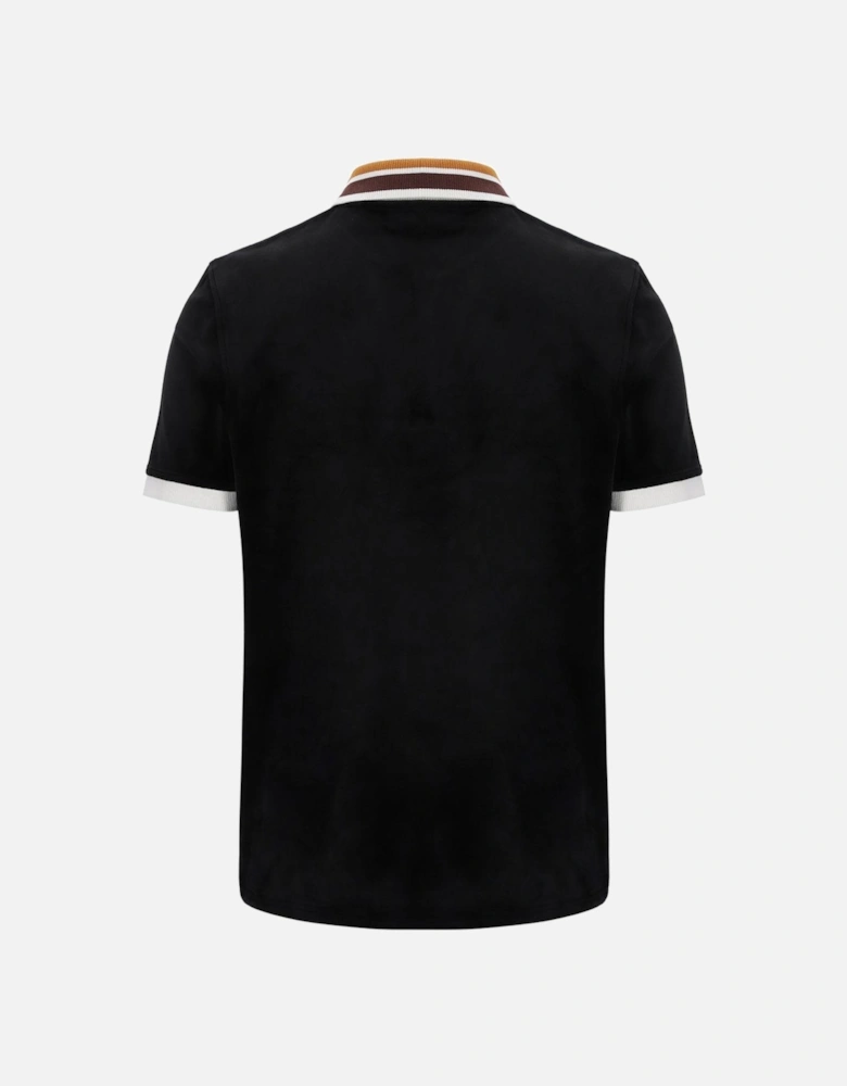 Mahony Half-Zip Polo Shirt - Black/Gold