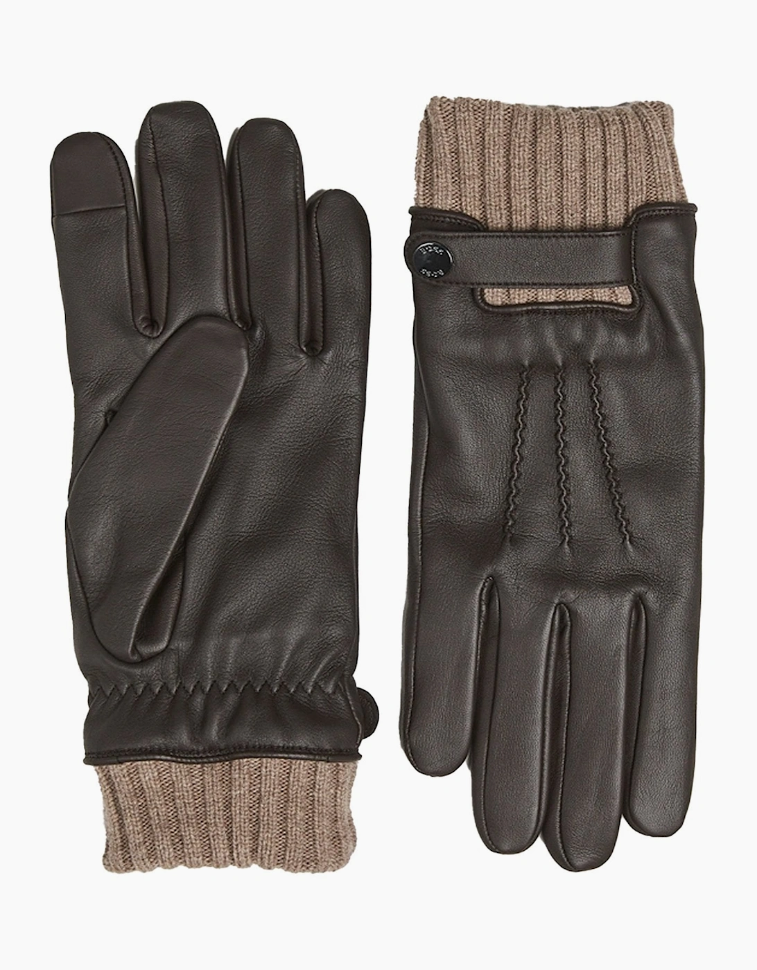 Hugo Boss Men's HYDREN R GLOVES - Brown - Size: 10
