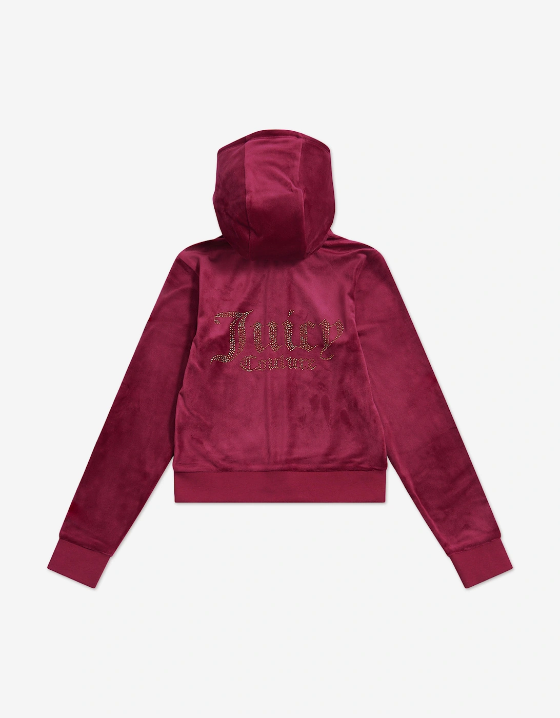 Girls Diamante Zip Up Top in Red