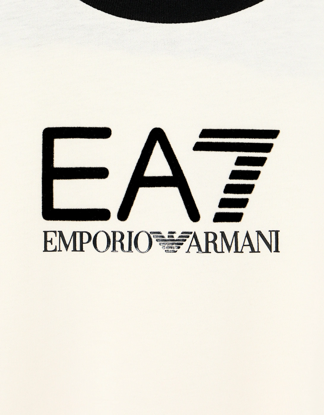 Emporio Armani Boys Train Athletic Colourblock T-Shirt in Ivory