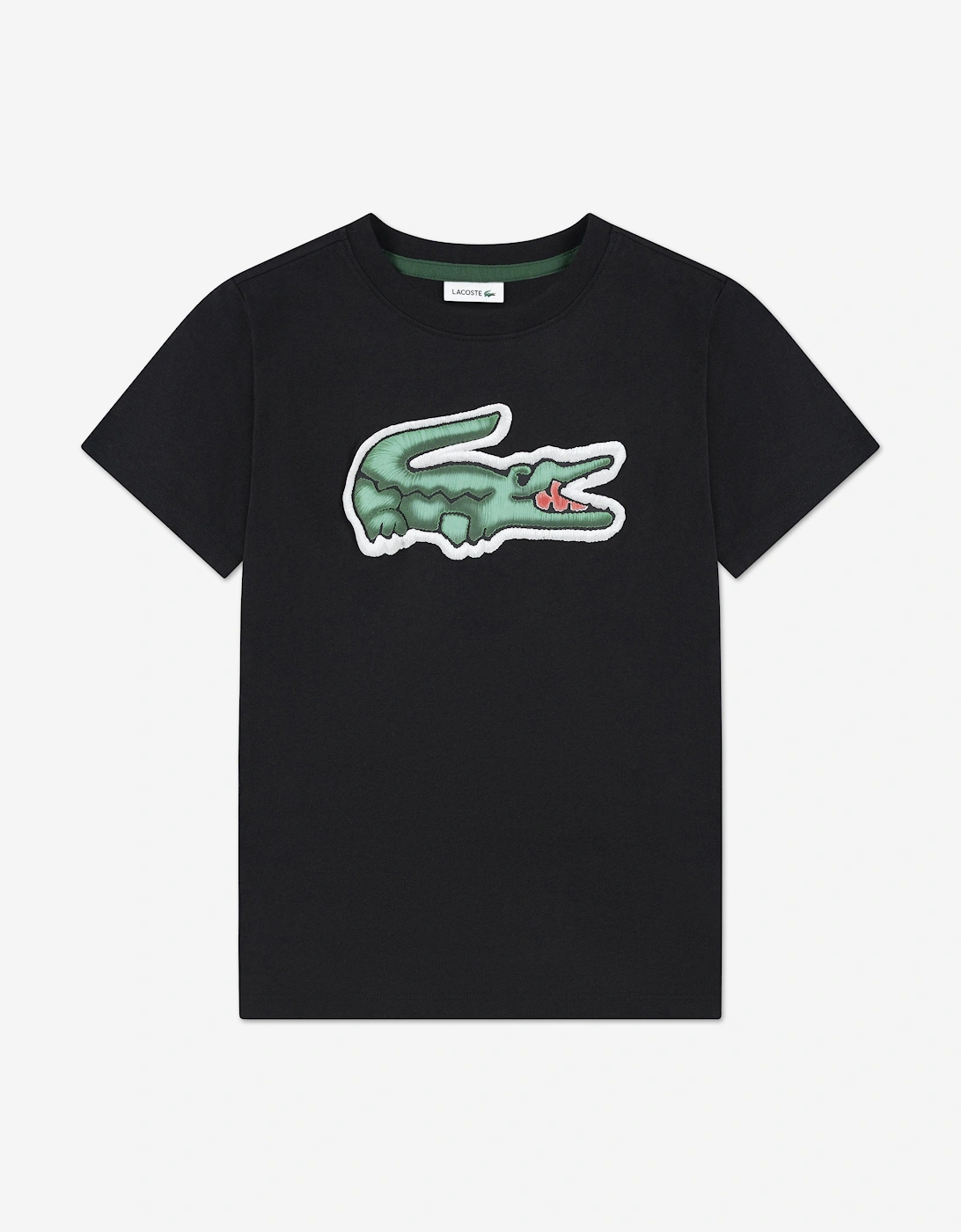 Lacoste Boys Black 'S Logo T-Shirt In - Size: 14 Years Kids