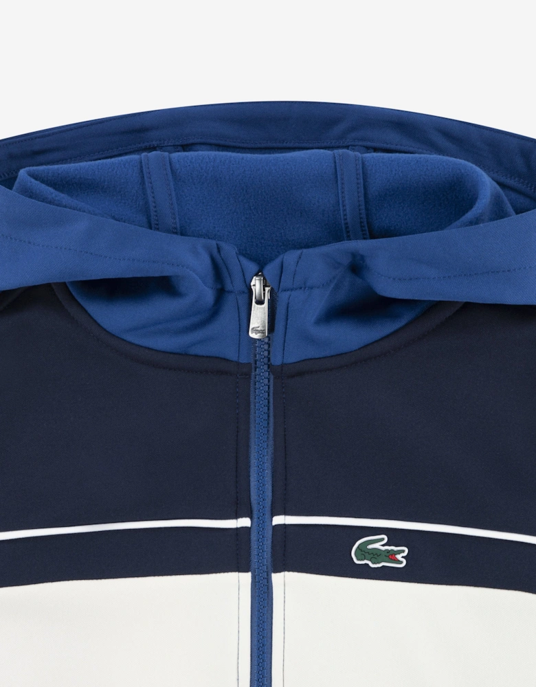 Boys Front Stripe Full Zip Tracksuit in Blue