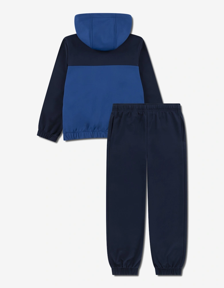 Boys Front Stripe Full Zip Tracksuit in Blue
