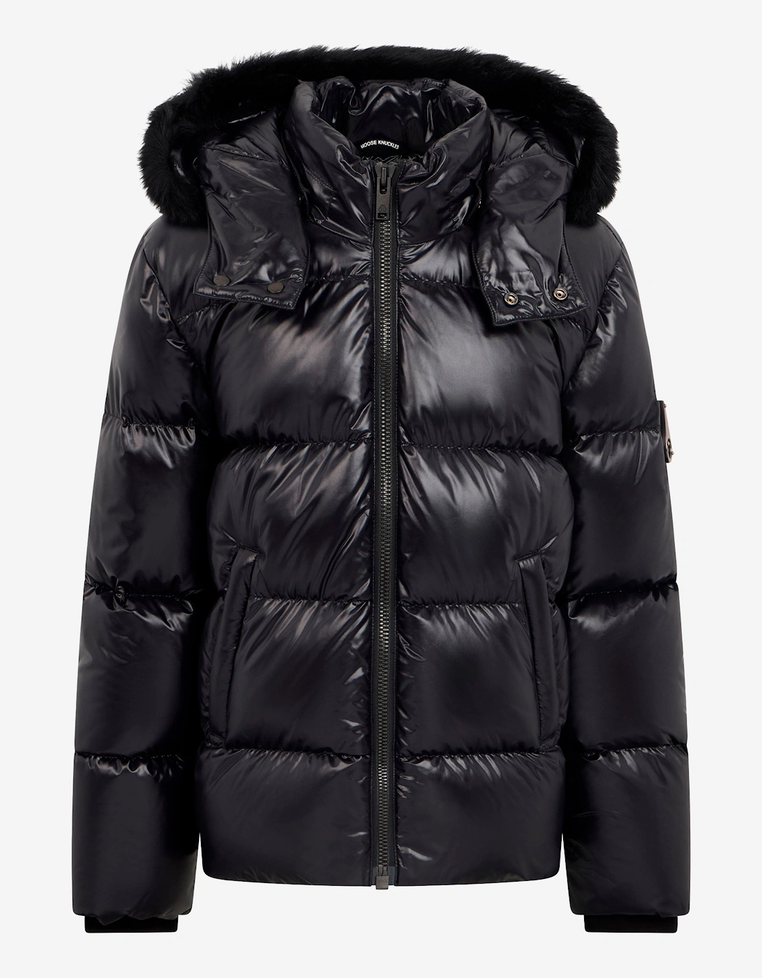 Girl's Moose Knuckles Kids Kings Down Padded Puffer Jacket in Black - Size: S 7 - 9 yrs