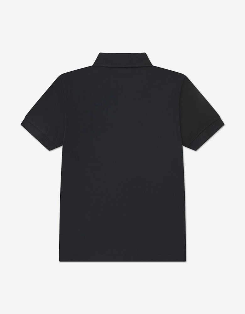 Boys Petit Pique Polo Shirt in Black
