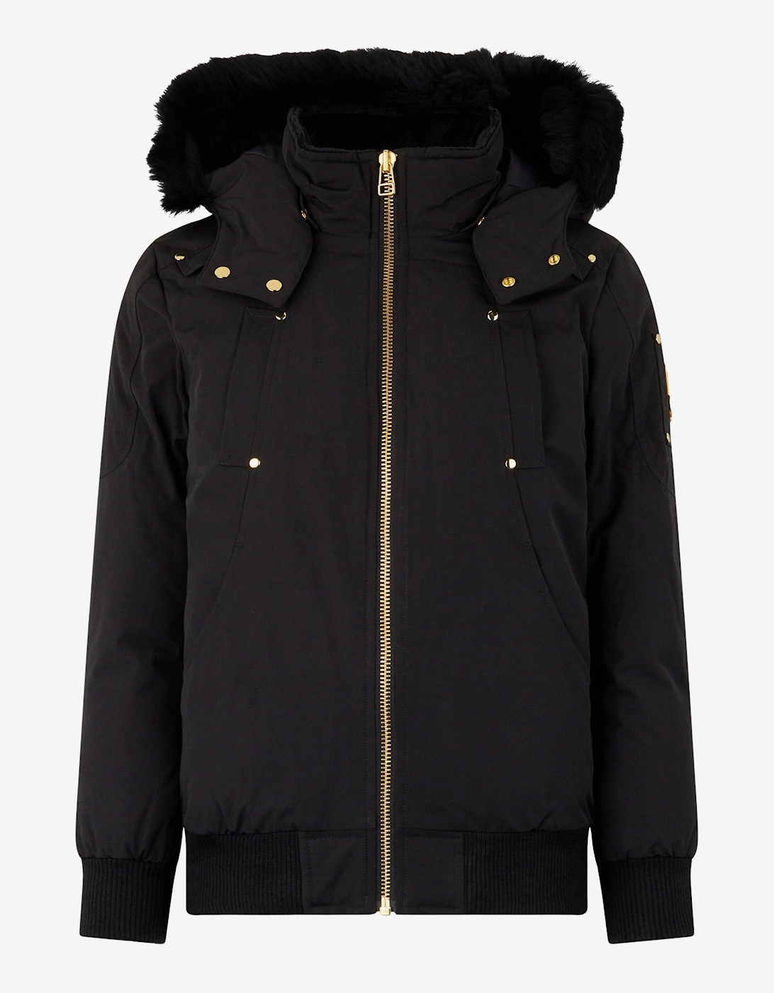 Kids Down Padded Bomber Jacket in Black, 5 of 4