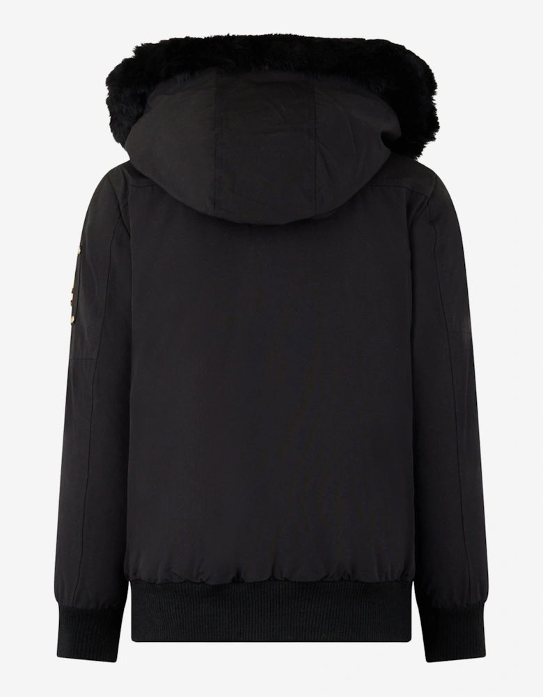 Kids Down Padded Bomber Jacket in Black
