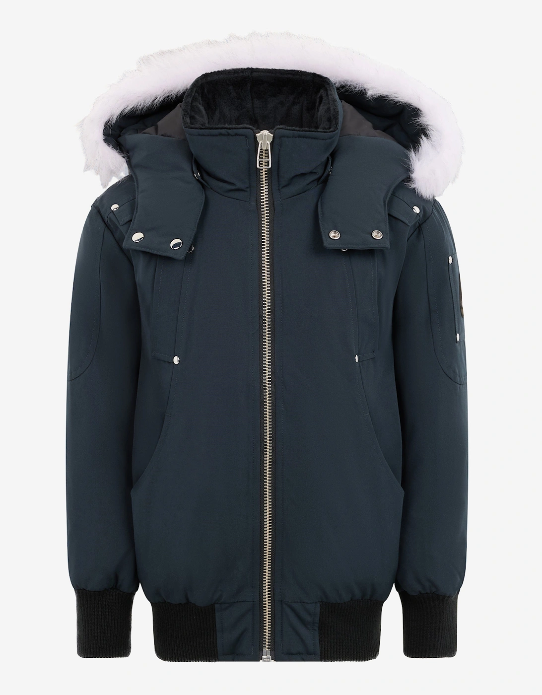 Girl's Moose Knuckles Kids Down Padded Bomber Jacket in Navy - Blue - Size: XS 6 yrs