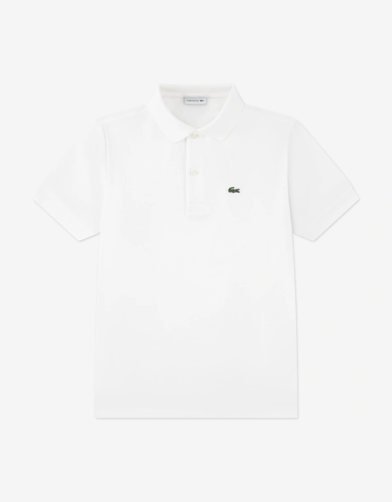 Boys Petit Pique Polo Shirt in White