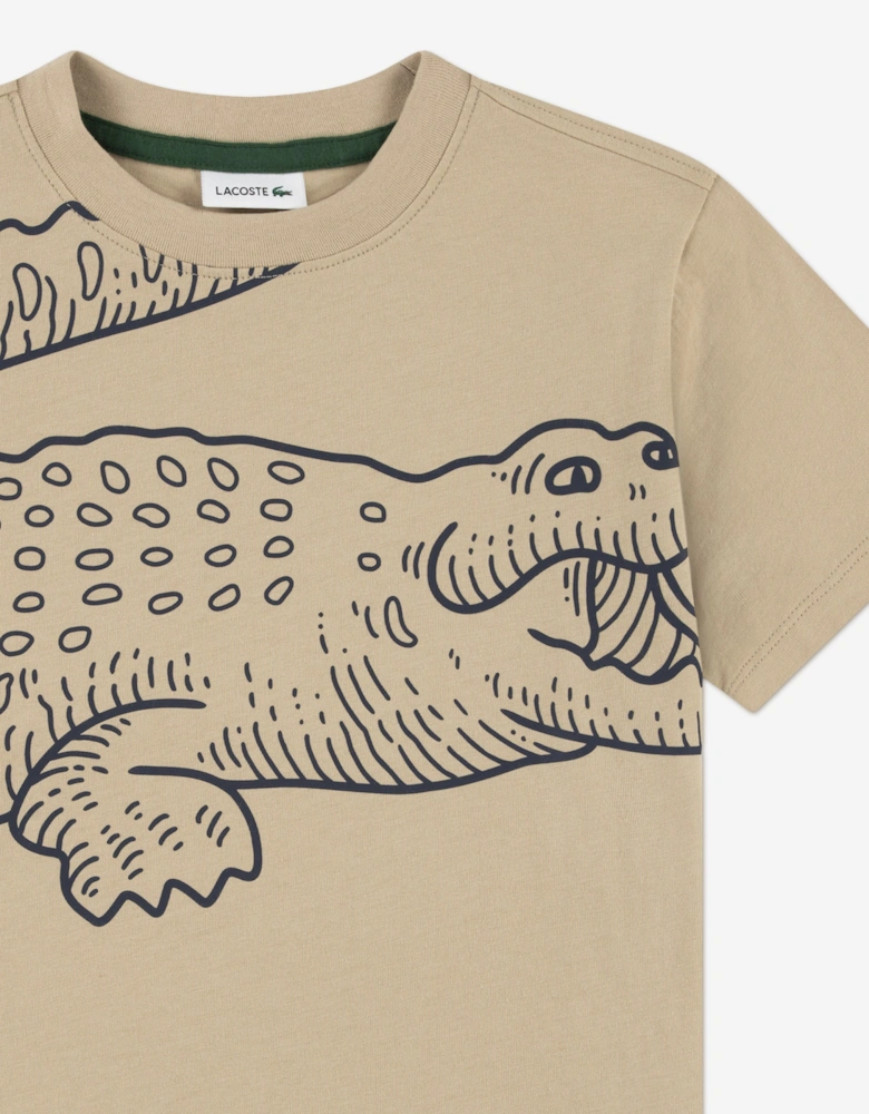 Boys Vision Logo T-Shirt in Beige