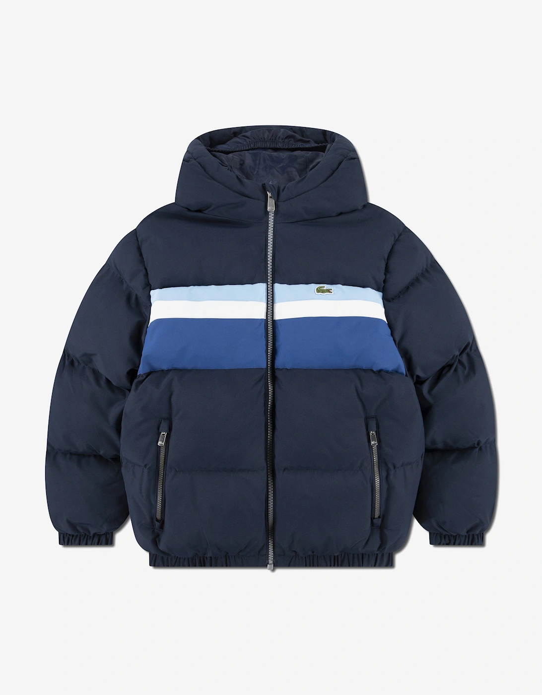 Kids Logo Chest Stripe Puffer Jacket in Navy, 5 of 4