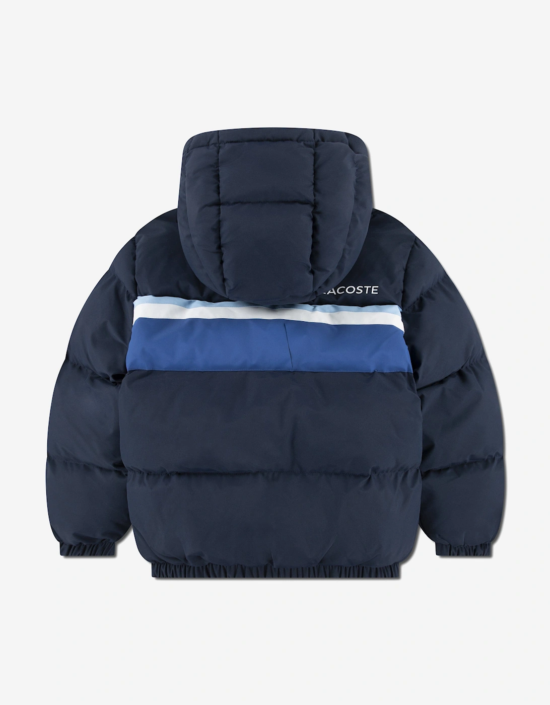 Kids Logo Chest Stripe Puffer Jacket in Navy