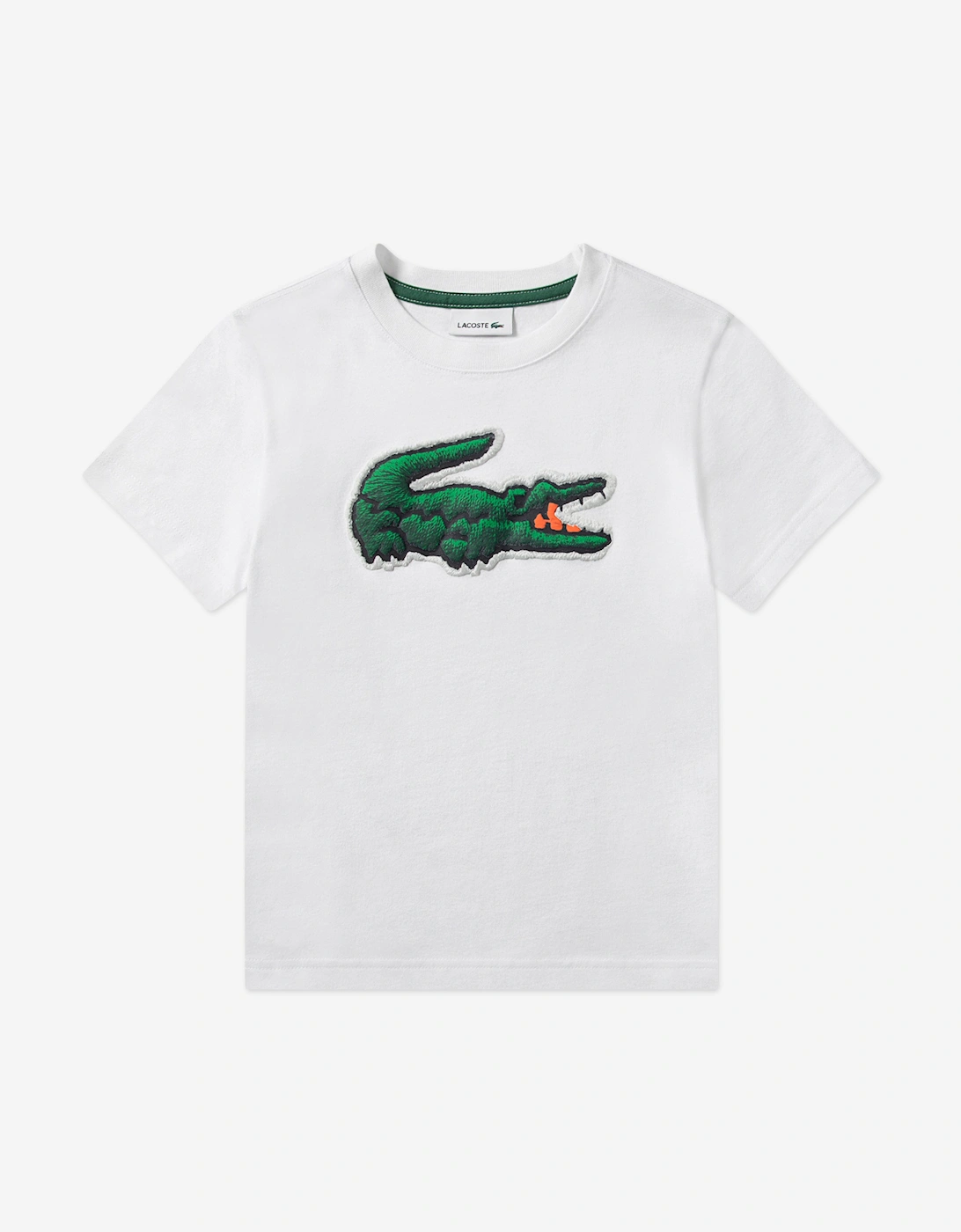 Lacoste Boys White 'S Logo T-Shirt In - Size: 12 Years Kids
