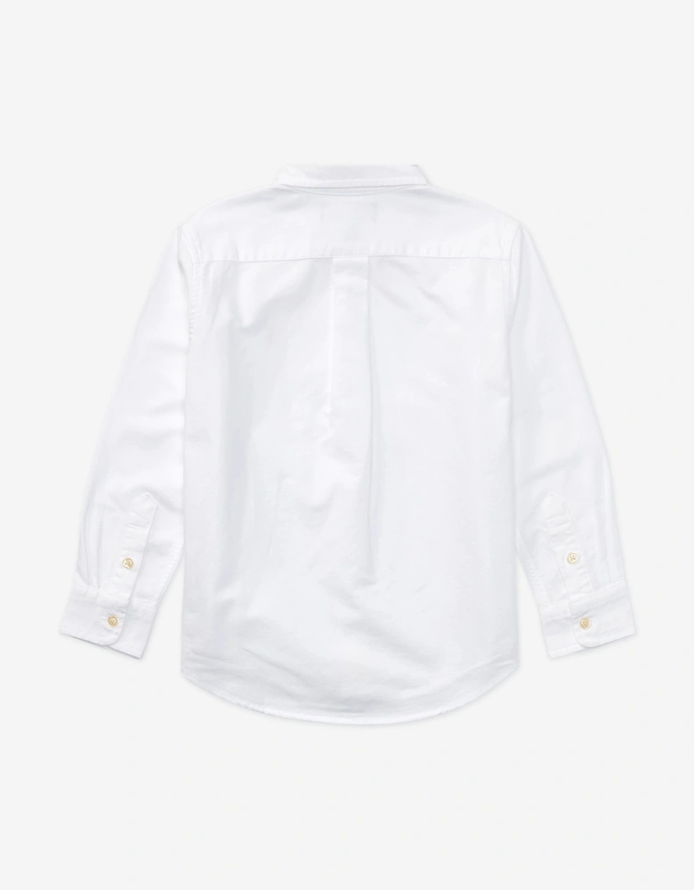 Boys Logo Oxford Shirt in White