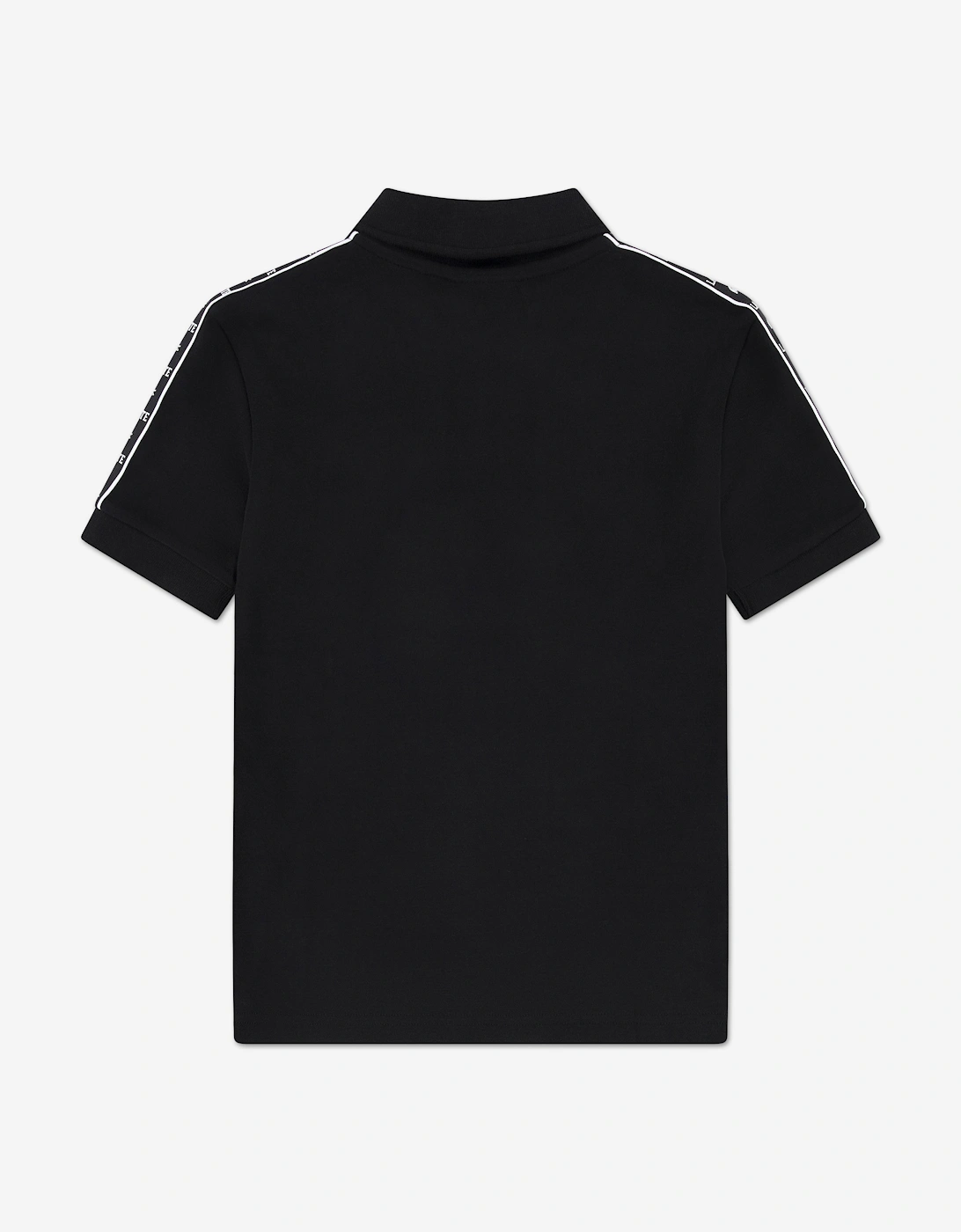 Boys Carbonised Interlock Polo Shirt in Black