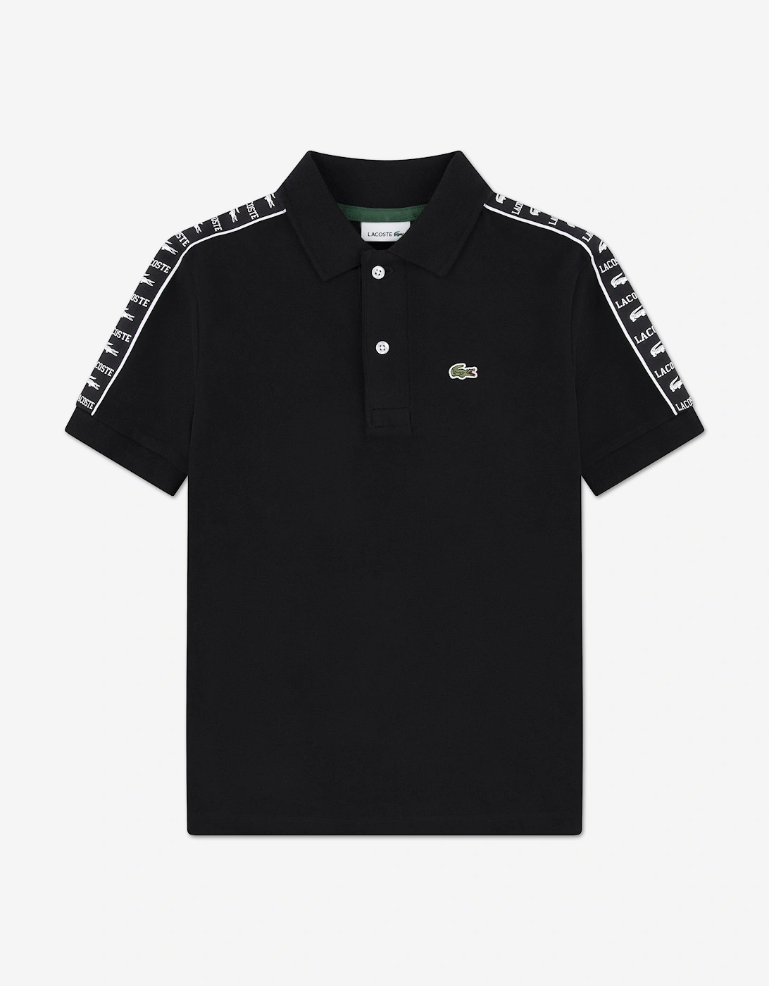 Boys Carbonised Interlock Polo Shirt in Black, 5 of 4