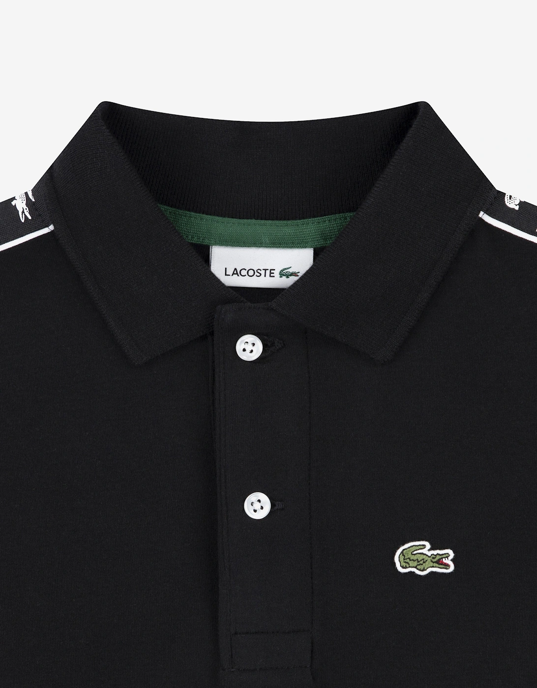 Boys Carbonised Interlock Polo Shirt in Black