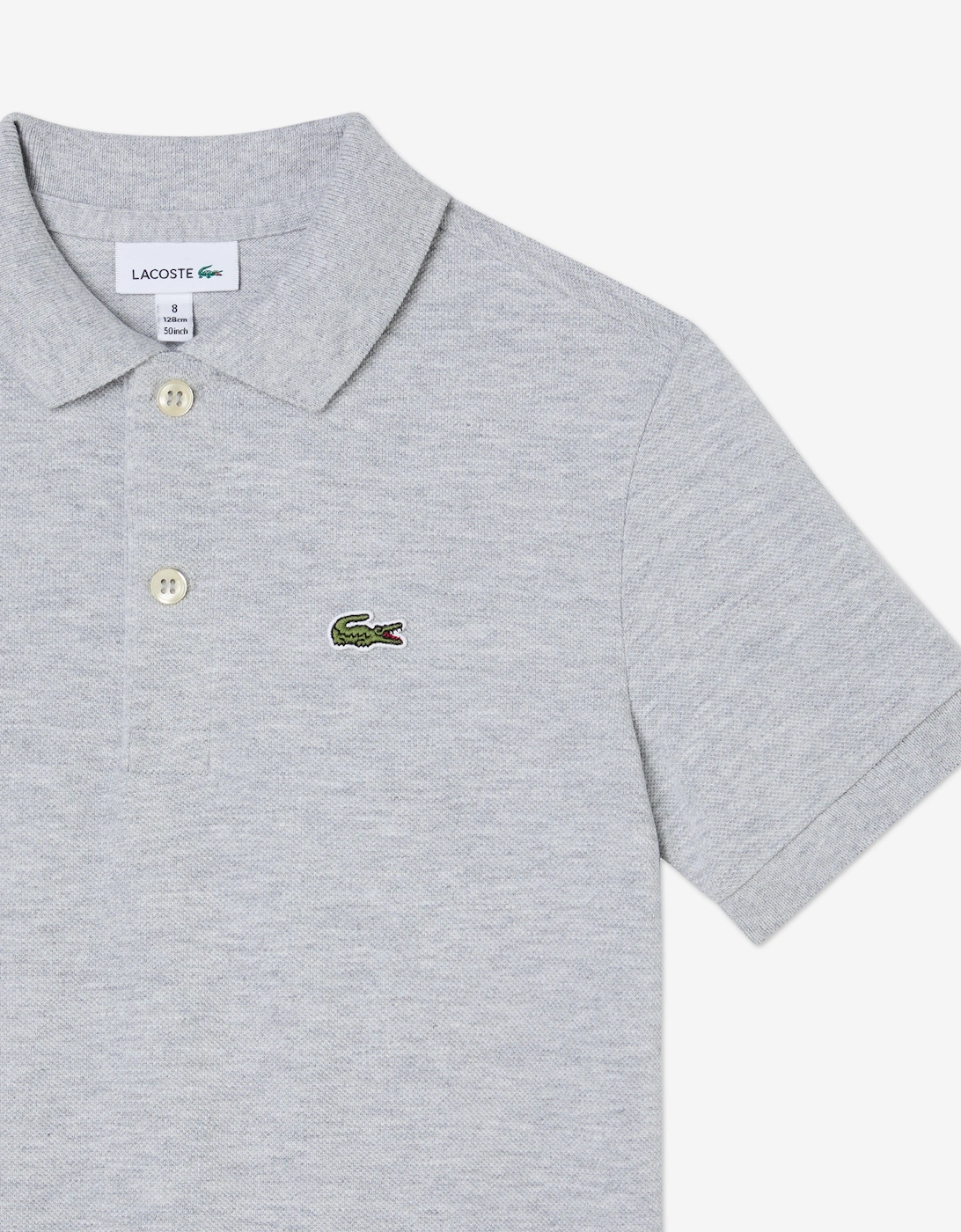 Boys Pique Polo Shirt in Grey