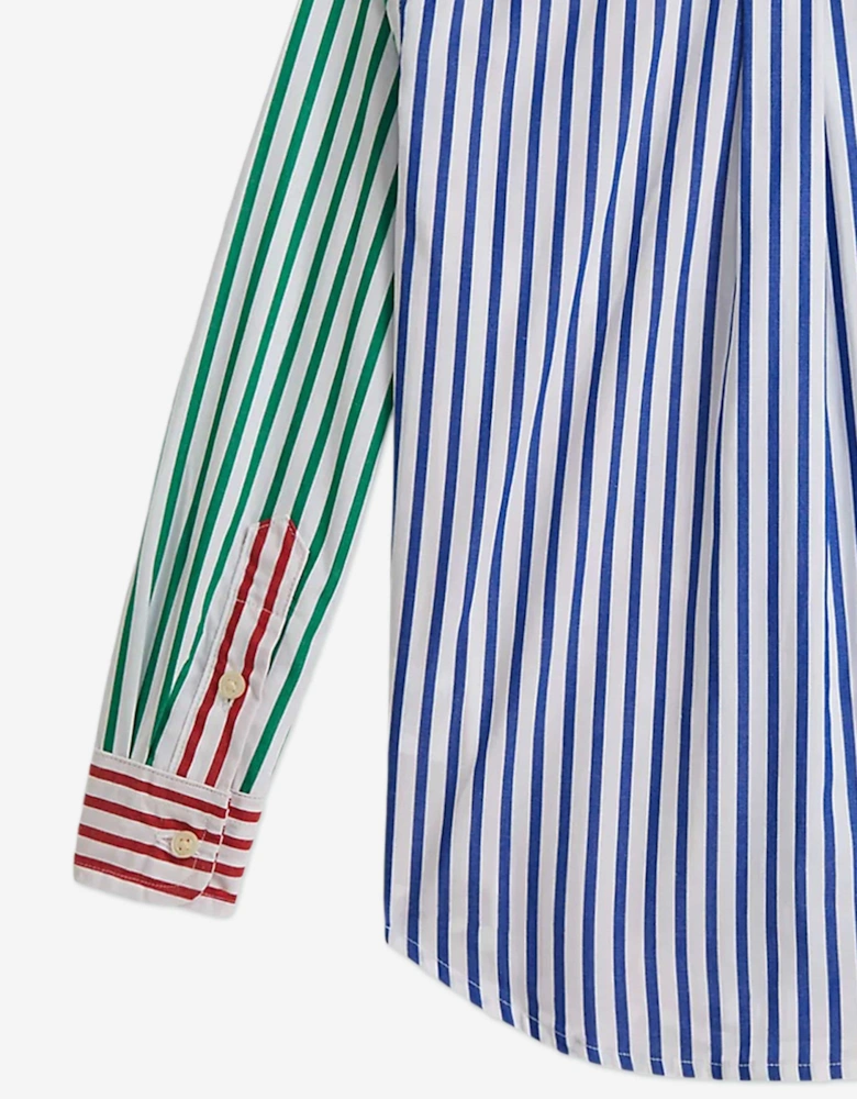 Boys Striped Poplin Shirt in Multicolour
