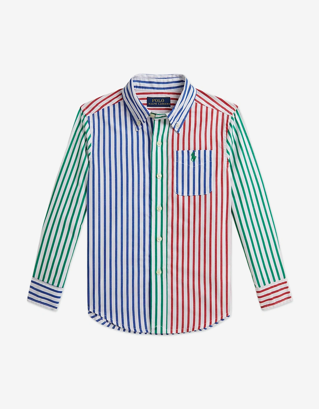 Boys Striped Poplin Shirt in Multicolour, 5 of 4