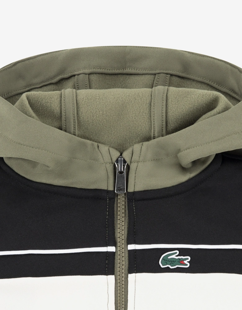 Boys Front Stripe Full Zip Tracksuit in Green