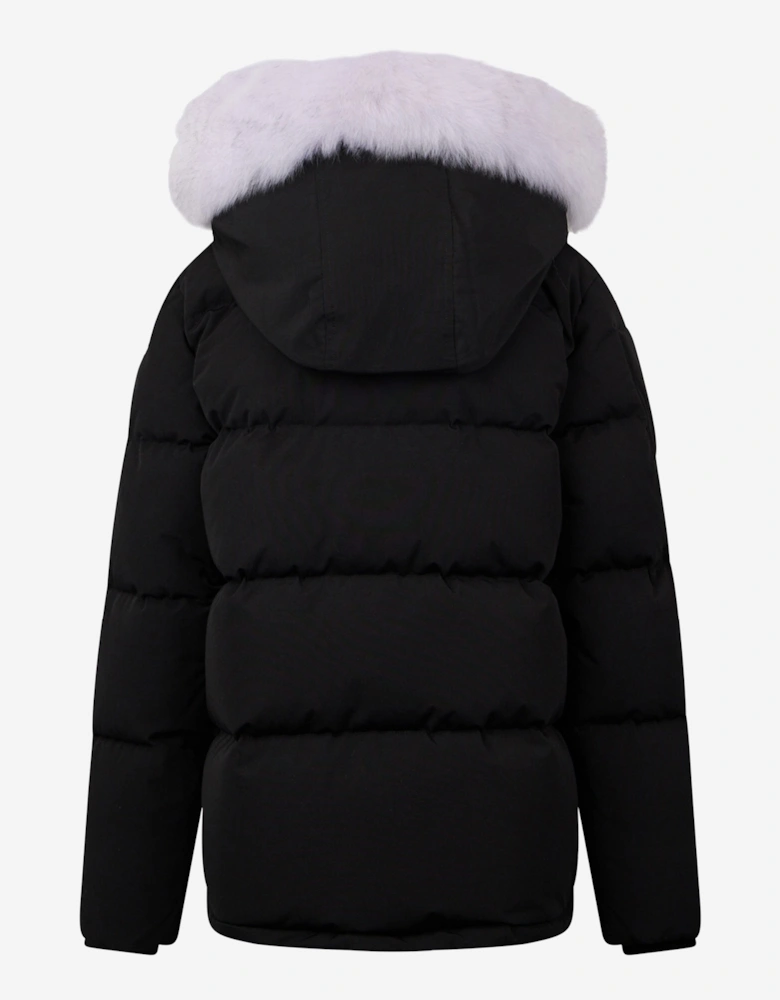 Kids 3Q Down Padded Puffer Jacket in Black
