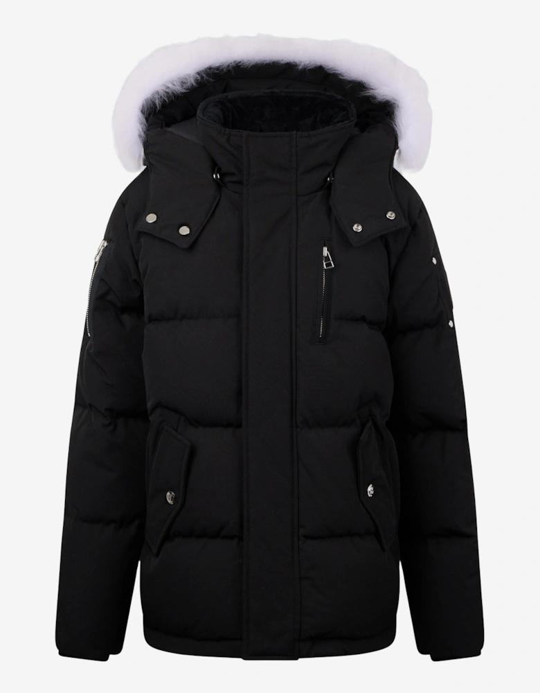 Kids 3Q Down Padded Puffer Jacket in Black