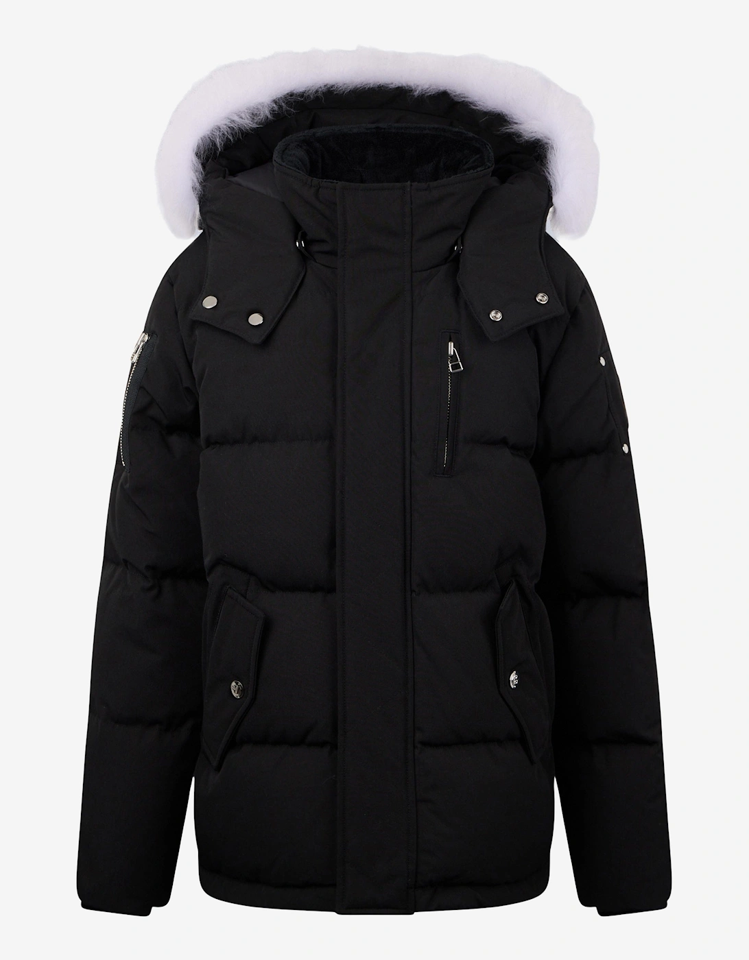 Girl's Moose Knuckles Kids 3Q Down Padded Puffer Jacket in Black - Size: XL 14 - 16 yrs