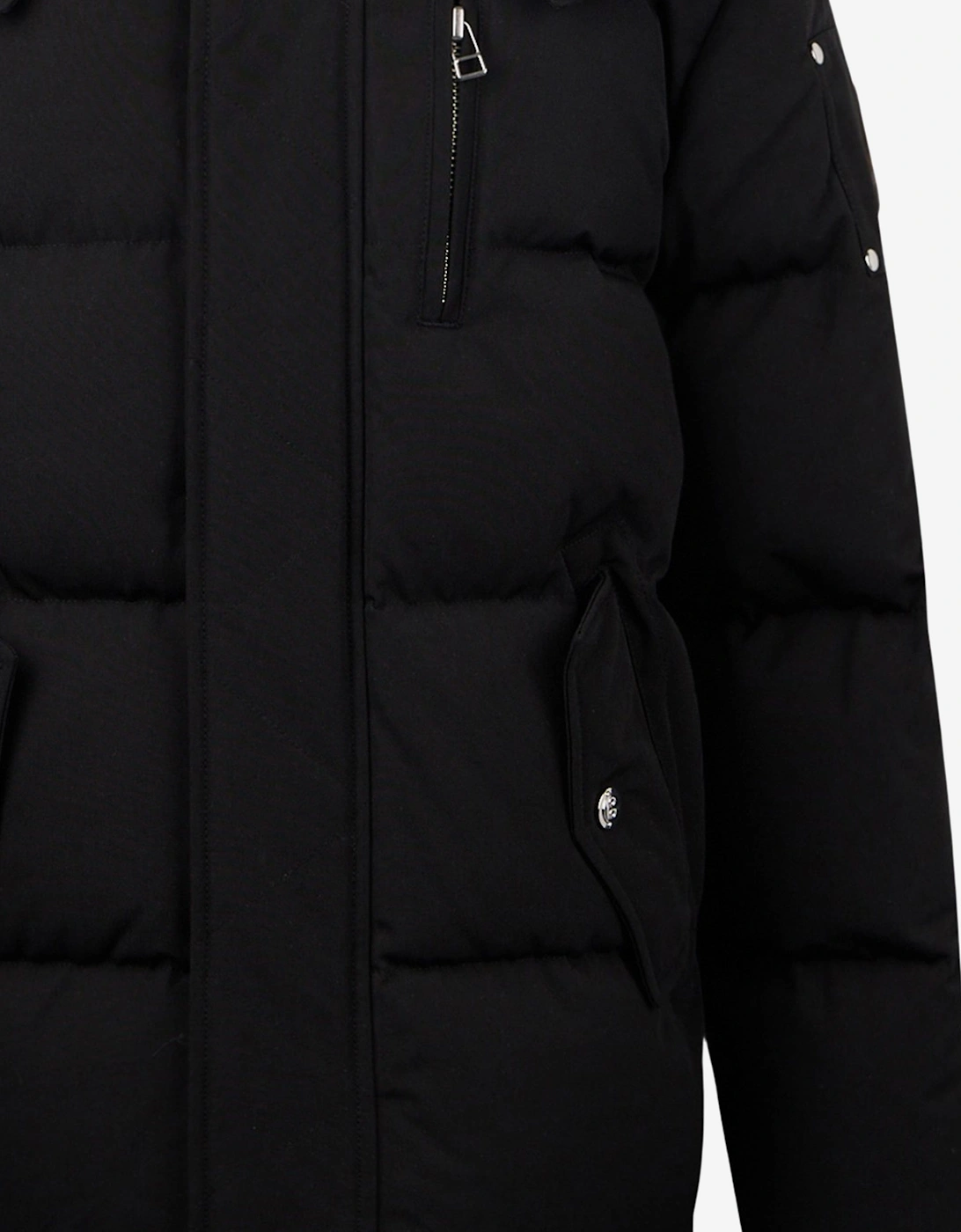 Kids 3Q Down Padded Puffer Jacket in Black